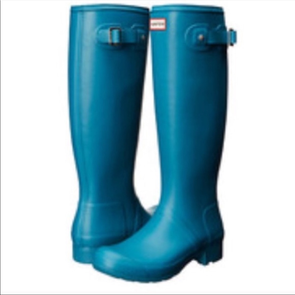 New box Hunter Tour Peacock Blue Rain Boots
